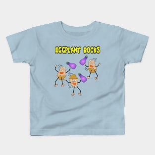 Eggplant Rocks Kids T-Shirt